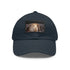 Winter baseball cap with frosty pine design in white/light brown.