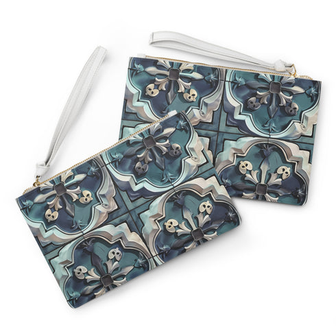 Artisan Tile Clutch Bag with Abstract Tile Pattern - Sophisticated & Elegant