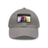 Stylish white hat with light brown patch - neon dream design.