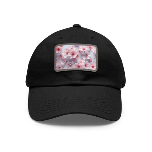 Cherry Blossom Dreams 3D Seamless Baseball Cap in White/Light Brown Rectangle Shape