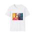 Charcoal cotton T-shirt with vibrant watercolor and neon design regular fit
