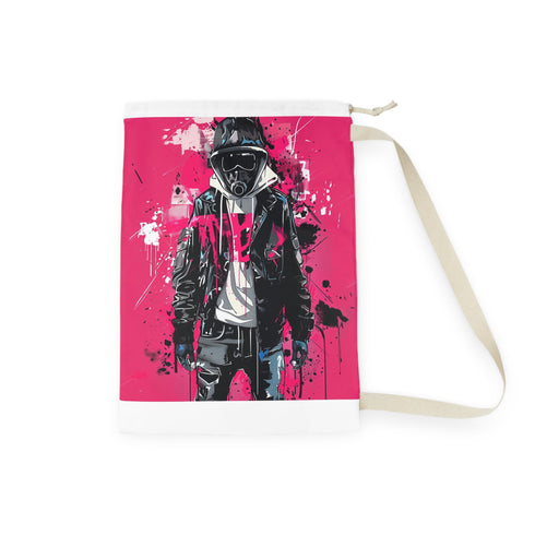 City style laundry bag with urban typography print in 18" x 29" size.