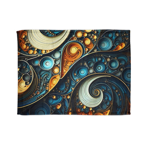 Intricate fractal design blanket for cozy nights & sophisticated decor.