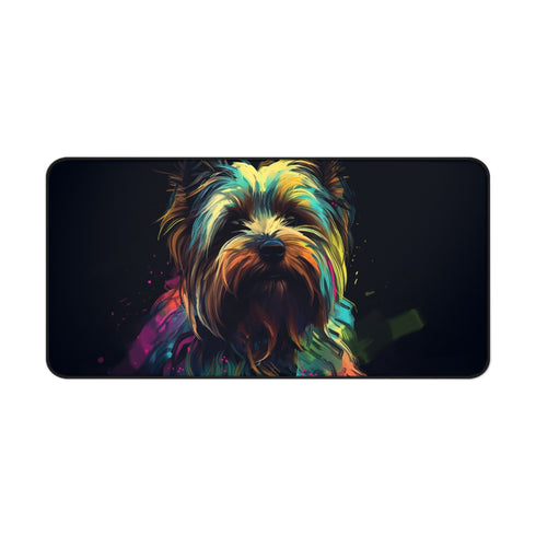 Yorkie Terrier Desk Mat - Stay organized in style with this adorable dog-themed workspace accessory, perfect for any dog lover.