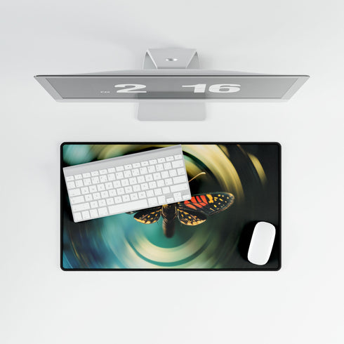 Moth Flying through Quantum Rings Gaming XXL Extended Desk Mat