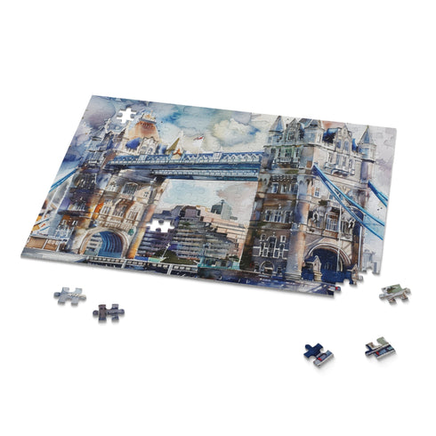 London Bridge Watercolor Puzzle 120 pcs for Back-to-School & Valentine's Day.