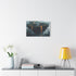 Floating Islands Orbiting a Volcano Stretched Canvas Wall Art