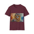 Vibrant Chewbacca watercolor t-shirt in charcoal cotton crew neck design