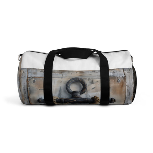 Nautical-themed anchor and rope duffel bag, perfect for beach days.