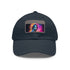 Vibrant watercolor Keanu Reeves baseball cap with light brown patch.