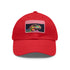 Dino Dreams Watercolor Neon Baseball Cap in White with Rectangle Patch