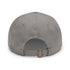White Cotton Mushroom Trucker Hat with Light Brown Patch Forest Design