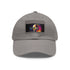 Neon watercolor baseball cap with Steve Jobs inspiration, white/light brown patch.