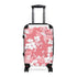 Cherry blossom patterned small black suitcase perfect for stylish travel.