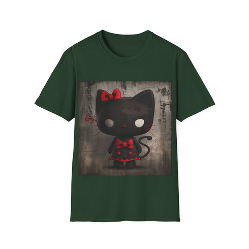 Kuromi Hello Kitty magical tee in charcoal, crew neck cotton t-shirt.