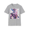 Charcoal crew neck Galactus T-shirt with cosmic pattern in regular fit