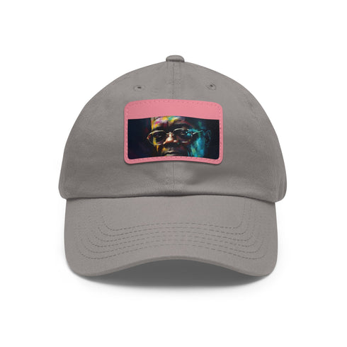 Neon Fusion watercolor baseball cap with light brown patch.