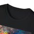 Blue Planet Earth painting t-shirt in charcoal, size S. Soft cotton.