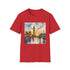 Watercolor Big Ben charcoal T-shirt with crew neck and regular fit