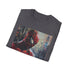 Charcoal crew neck cotton T-shirt with vibrant Spider-Man painting design