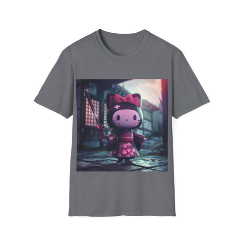 Kuromi x Hello Kitty Charcoal Tee - Cotton Crew Neck T-shirt