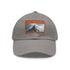 Olympian Summit snapback hat in white with light brown patch.