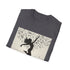 Silhouette dancer charcoal t-shirt with musical notes design.