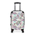 Chic pastel geometry small black suitcase with vibrant geometric pattern.