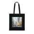 Chicago Skyline Watercolor Souvenir Tote Bag in Black Cotton