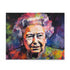 Vibrant neon watercolor puzzle featuring Queen Elizabeth II portrait (120 pcs)