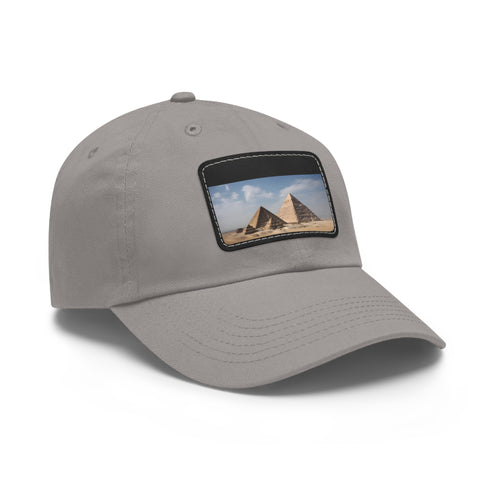 Giza Glory Baseball Cap in White with Light Brown Rectangle Patch