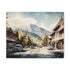Banff Boulevard Canadian Rockies Canvas Print towering mountain landscape wall decor