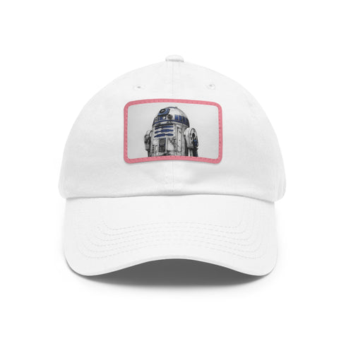 White galactic droid baseball cap with R2D2-inspired rectangle design.