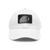 Death Star Galactic Empire baseball cap, white with light brown patch.