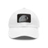 White Galactic Empire Death Star baseball cap with light brown rectangle patch.
