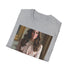 Textured charcoal cotton T-shirt featuring elegant Kate Middleton inspired design