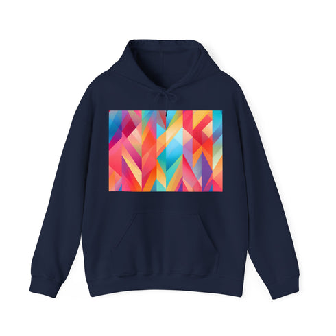 Summer Geo Beat Hoodie in Navy, Regular Fit Unisex S Hoodie.