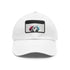 Dalmatian baseball cap with white/light brown patch, rectangle shape.