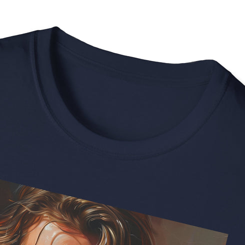 Charcoal cotton T-shirt with vibrant Anakin Skywalker portrait and crew neck