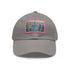 Chrysler Cityscape Watercolor Baseball Cap, White with Light Brown Patch.