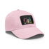 Neon watercolor Paul McCartney baseball cap with light brown patch.