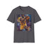 Magic Johnson portrait tee in charcoal, crew neck, regular fit.