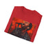 Charcoal Maroon 5 T-shirt with band portrait in vibrant colors.