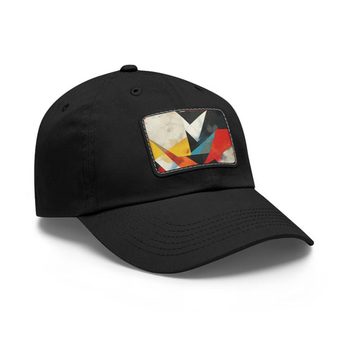 GeoCool Abstract Shapes Baseball Cap white light brown rectangle vegan cotton