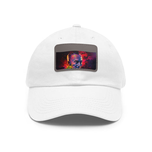 Atomic Dreams Neon Baseball Cap in White with Light Brown Patch