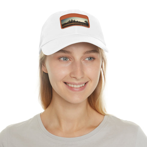 Angkor Wat Tribute Cap in White with Light Brown Patch