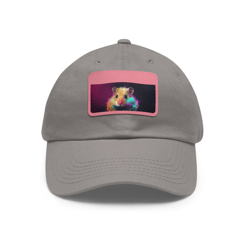 Vibrant neon hamster baseball cap with cute watercolor design aesthetic