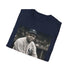 Charcoal cotton crew neck T-shirt with bold Babe Ruth watercolor design