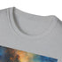 Charcoal cotton t-shirt with vibrant galaxy painting design