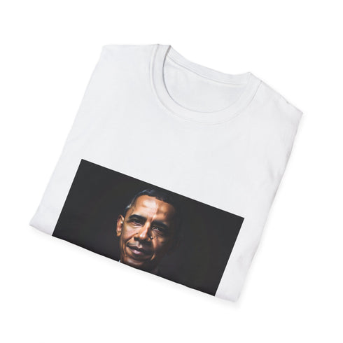 Charcoal crew neck cotton T-shirt with Obama silhouette in vibrant hues
